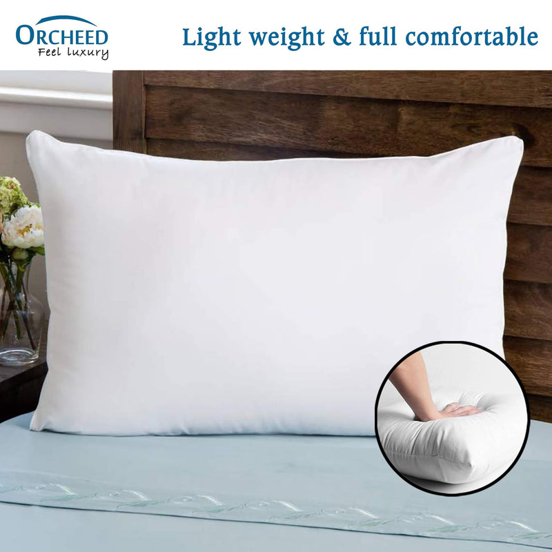 ORCHEED Microfiber Royal Luxury Pillow with Cotton Case for Sleeping & Suitable for Neck Pain, Back Sleeper, Side Sleeper & Stomach Sleeper, Machine Washable (Size LxB: 17x27 in) (1)