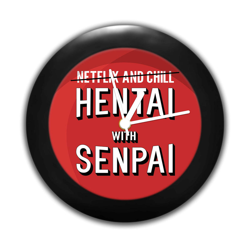 MCSID RAZZ- Hentai with Senpai Table Clock | Anime Merchandise India | Desk Clock for Home and Office | Party Gift