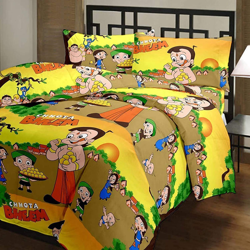 MITULMicrofiber Soft Design Print Reversible Single Bed Double Bed Dohar, Blanket, AC Dohar for Kids (Multicolour) (CHHOTA BHEEM, Single Bed)