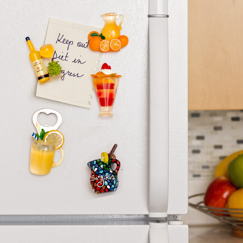 4 Fridge Magnets 3D Resin Magnet Refrigerator Stickers for Refrigerators, Whiteboards, Maps and Other Magnetic Items¡­ (Fruit Juice)