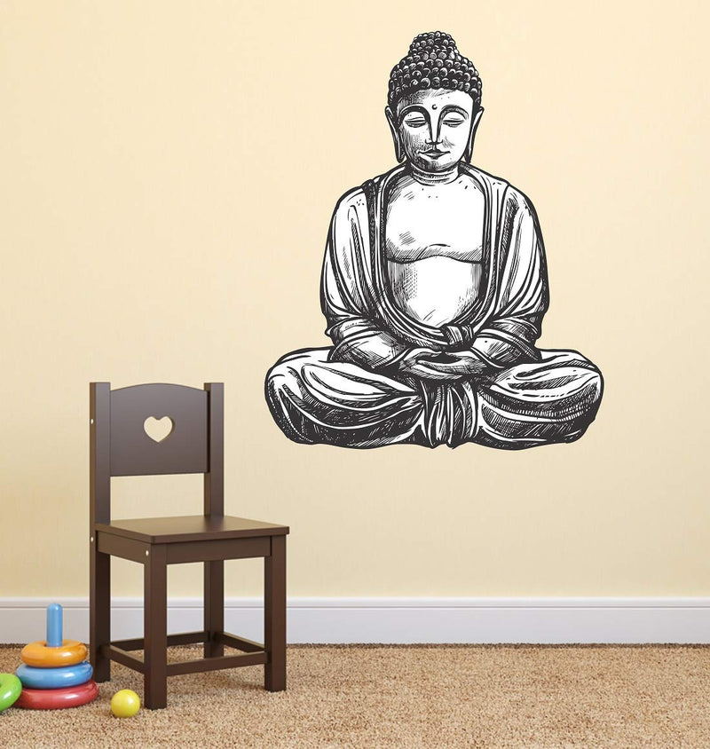 Tuffuk Budha Large Vinyl Wallstickers for Home Decorations(60 cm x 70 cm)5TZ263