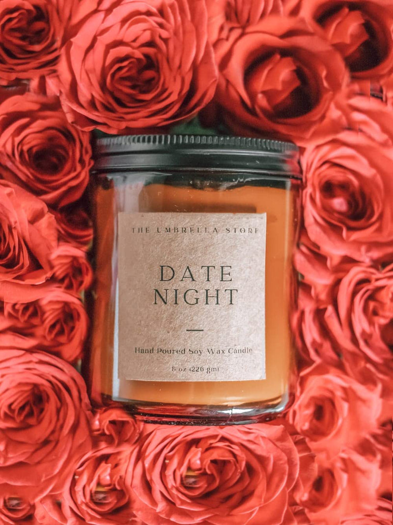 THE UMBRELLA STORE Date Night Scented Candle, Scented Candle for Bedroom, Blend of Rose & Oud, Scented Soy Wax Candle