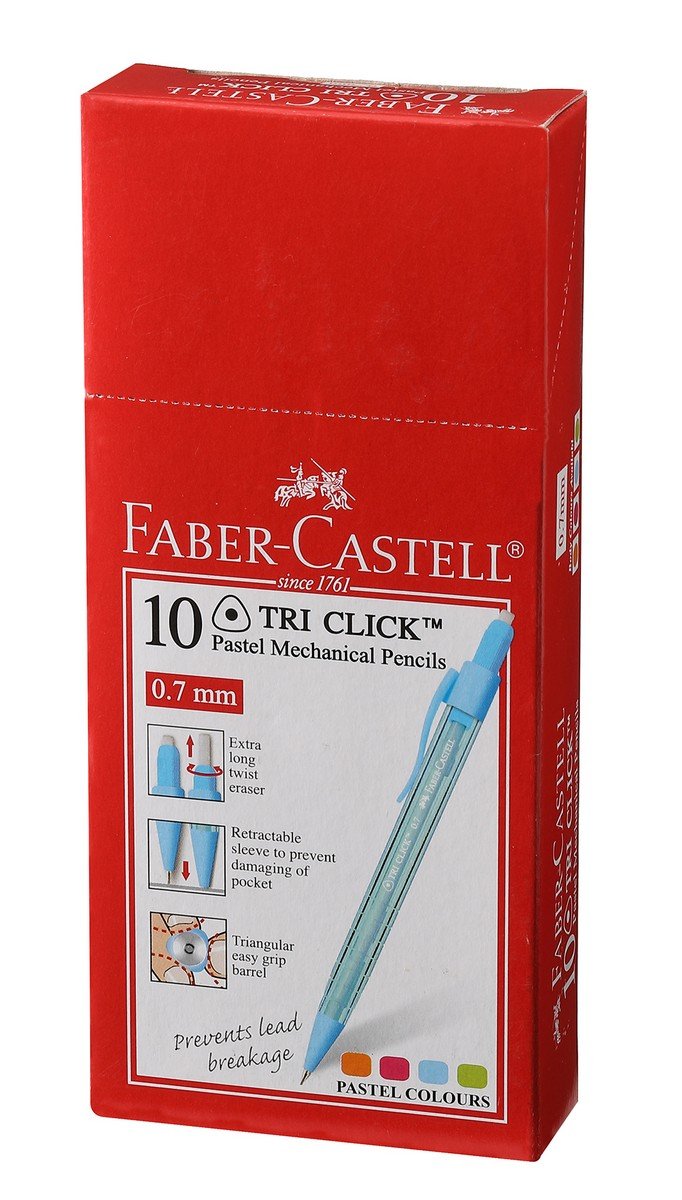 Faber-Castell Tri-Click Mechanical Pencils - 0.7mm, Pack of 1 (Assorted)