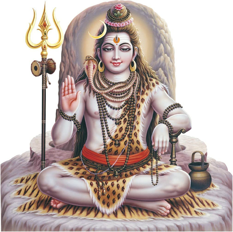 god & god's Lord Shiva Large Self Adhesive Wall Sticker for Home Decoration(Pack of 1)