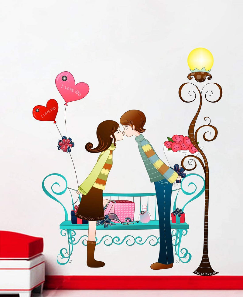 Tuffuk Love Couple Large Vinyl Wallstickers for Home Decorations(60 cm x 70 cm)5TZ059