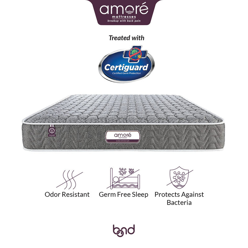 Amore Bond Dual Comfort 5.5 inch High Resilience & Rebonded Foam Orthopedic King Size Mattress (78x72x5.5).