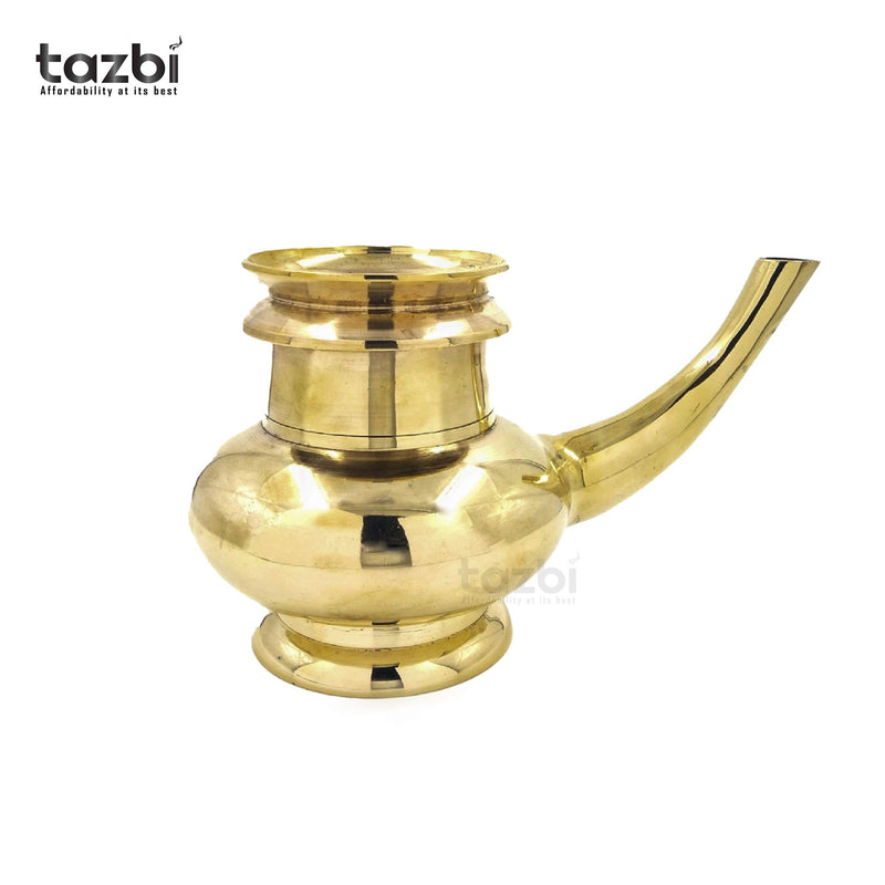 TAZBI Traditional Kerala Small Brass Kindi (5 x 7 in)