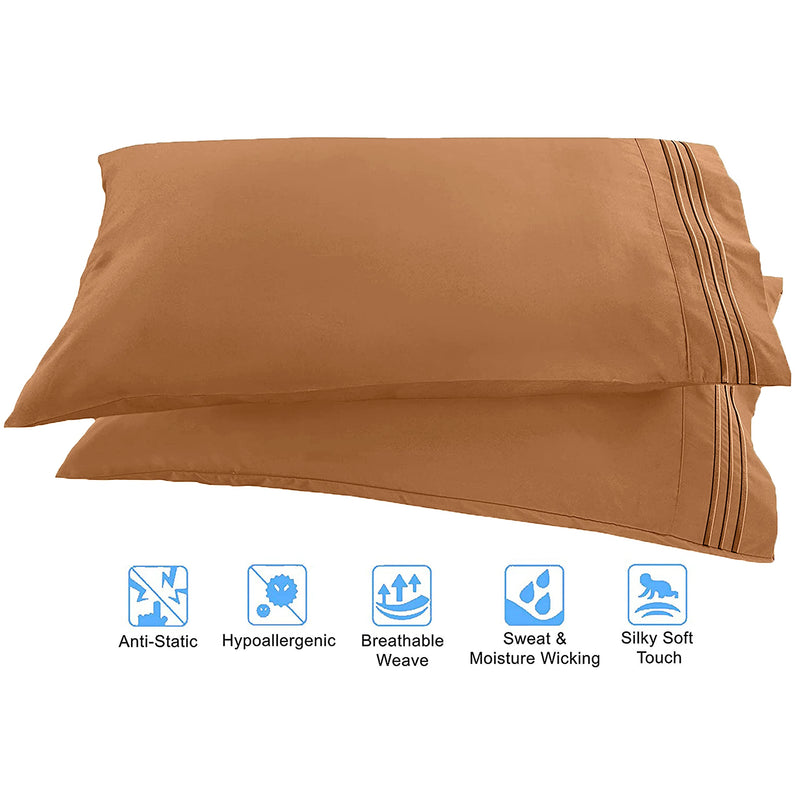 Elegant Comfort 4 Piece 1500 Thread Count Luxurious Ultra Soft Egyptian Quality Coziest Sheet Set, King, Mocha Chocolate