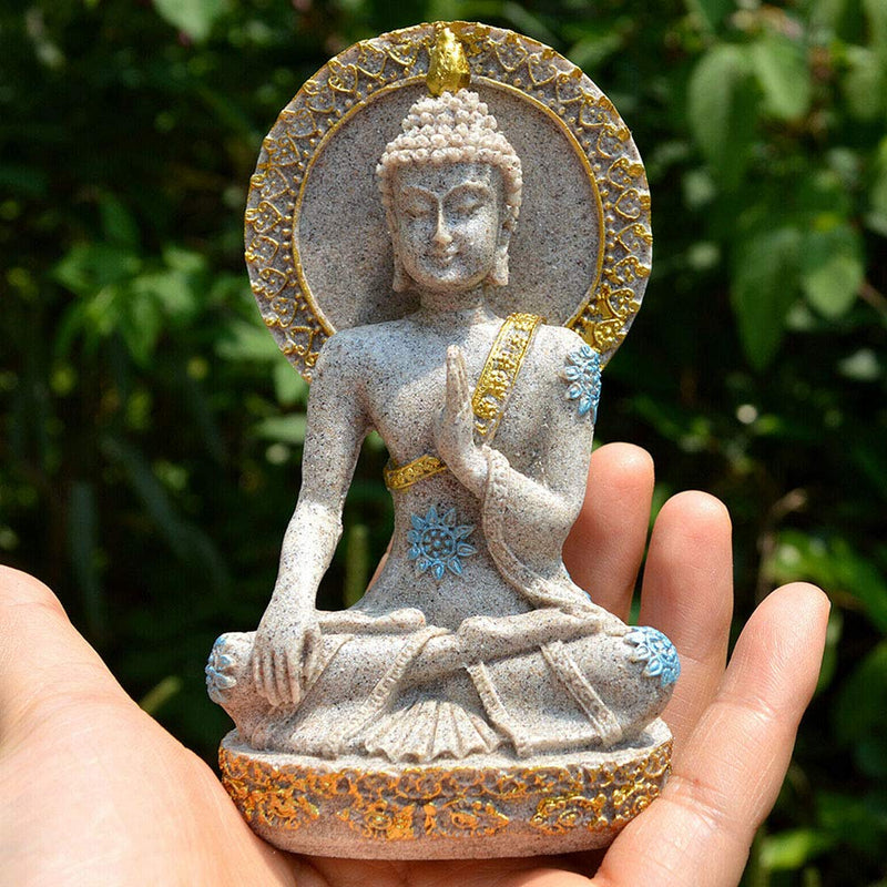 Acxico Thai Buddha Statue Resin Sandstone Yoga Meditation Zen Sculpture Sculpture Home Decoration Feng Shui Decoration