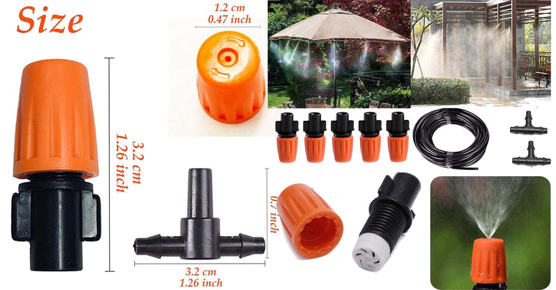 DIY Crafts 8 Pcs, Micro Drip Irrigation Kit Adjustable Nozzle Automatic Watering Kits,Garden Micro Irrigation Drip System,Plant Watering System for Patio,Greenhouse (8 Pcs, Only Orange Mist Nozzle)