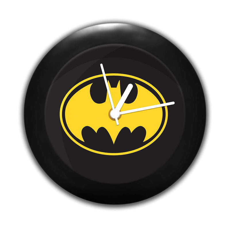 MCSID RAZZ Official DC Comics Batman Plastic Table Clock Set, Licensed by Warner Bros (Black)