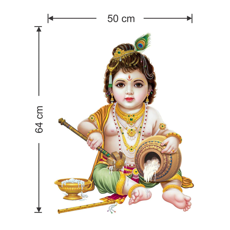 DreamKraft makhan chor Multicolour Vinyl Size 64 cm X 50 cm Wall Sticker