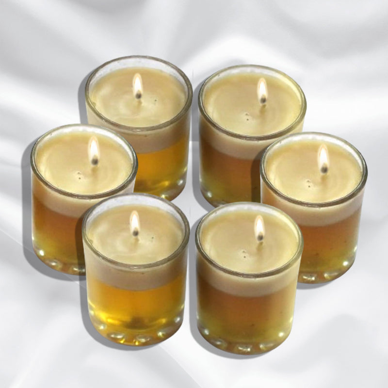 TAHA VENTURES Scented Golden Candles Best for Gifting |Unique Design with 20 Hours Burning time|100 Grams Each Set of 4 (5.8 W* 5.8H cm)