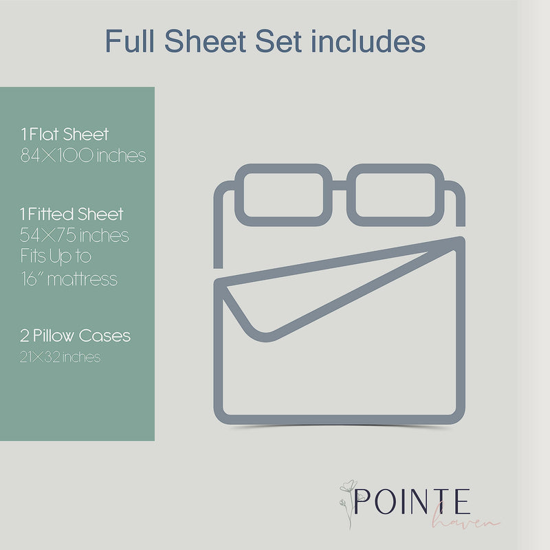 Pointehaven Flannel Deep Pocket Sheet Set with Oversized Flat Sheet, Full, Owl