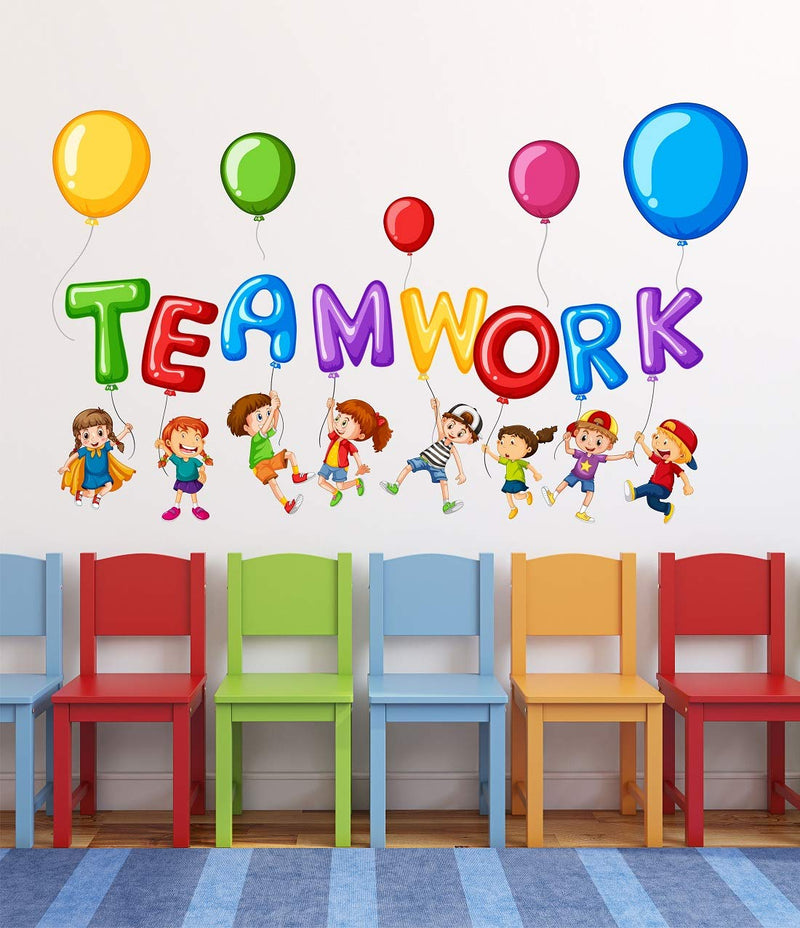 Tuffuk Team Work Large Vinyl Wallstickers for Home Decorations(90 cm x 50 cm)5TZ0145