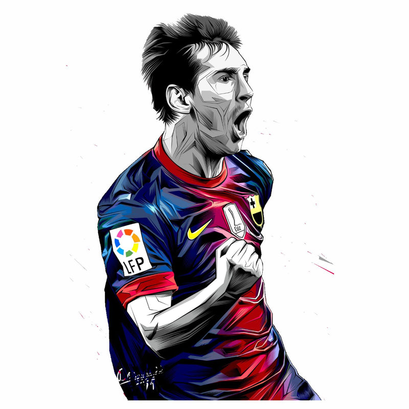 Sticker Yard Messi Cheer up Vinyl Wall Sticker for Living Room/Bedroom/Office and All Decorative Wall Stickers Size 40X55CM