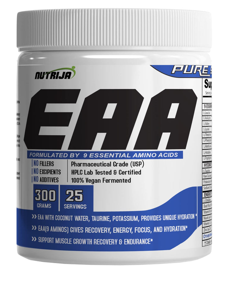 NutriJa EAA Supplement (9 Essential Amino Acids) With coconut water |Hydration Blend & Energy Matrix - 300g (Lychee)