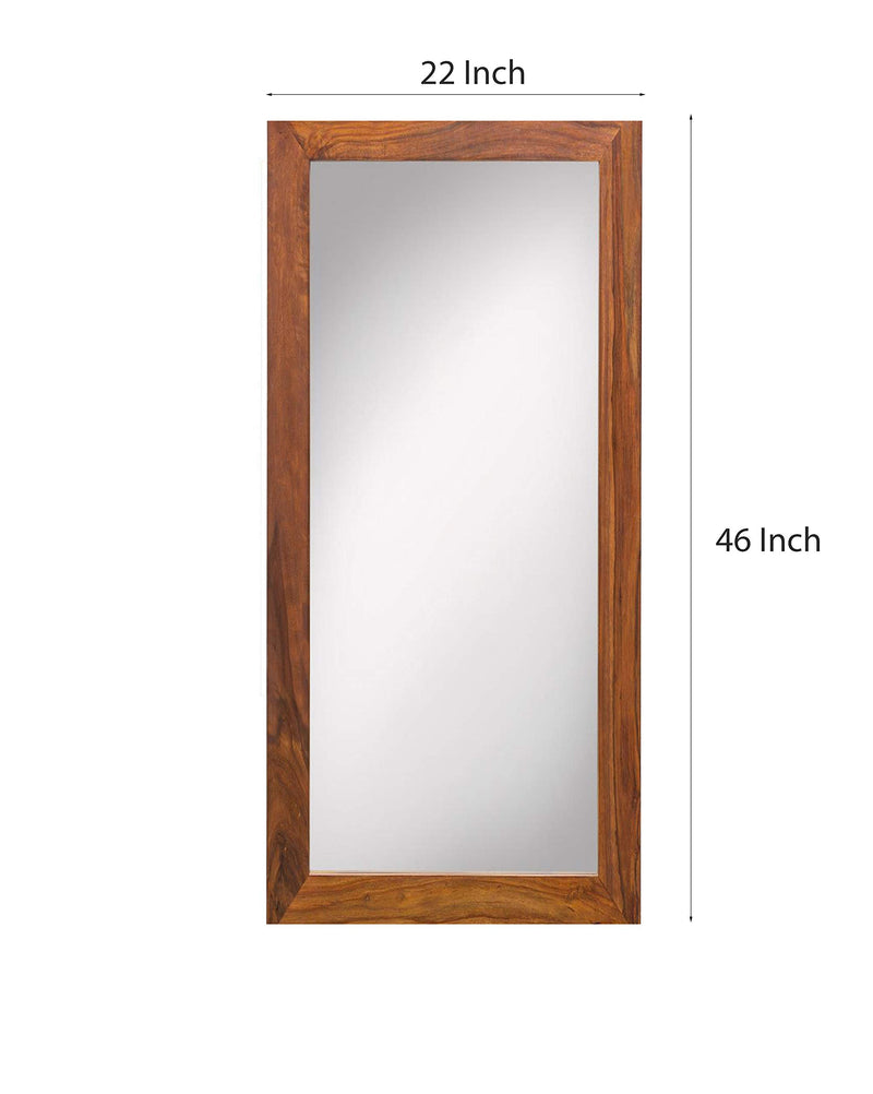 Angel's Solid Sheesham Wood Mirror Frame Without Mirror (Honey Finish, 22X46)