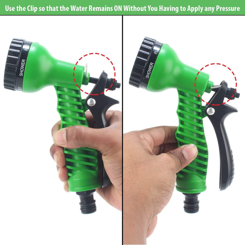 EPISKEY® Garden Hose 7 Pattern High Pressure Garden Hose Nozzle Water Spray Gun With Leak Proof 2 Pcs Metal Grip Lock Gardening Washing Gun