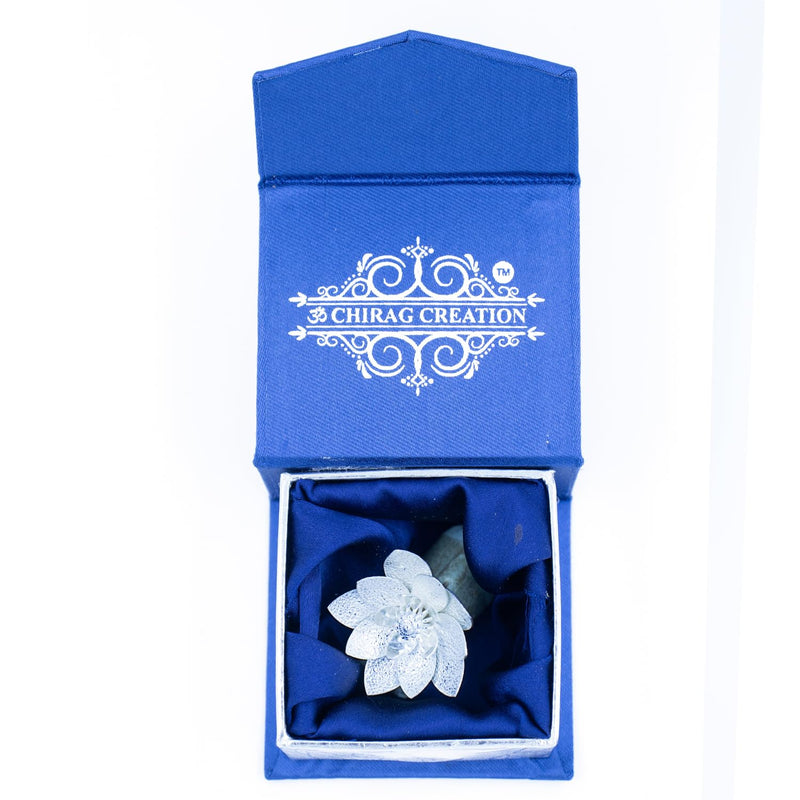 OM CHIRAG CREATION Pure Silver Lotus Flowers for Puja, Temple at Home, Workplace and Gifting - 90%-92.5% Pure Silver