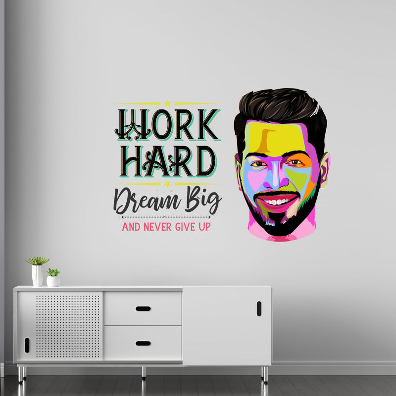 iberry's Inspirational Motivational Quotes Wall Sticker, Dream Big and Never give up- 59 x 42 cm Hardik Pandya Wall Stickers for Study- Office-10