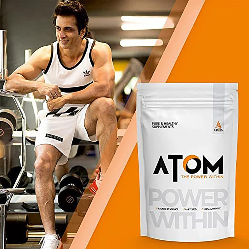 AS-IT-IS ATOM Whey Protein 1kg | 27g protein | Isolate & Concentrate | Kesar Elaichi | USA Labdoor Certified | With Digestive Enzymes for better absorption