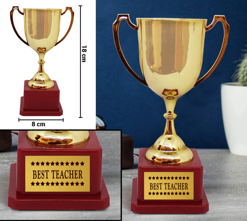 TIED RIBBONS Gifts for Teachers Day from Students | Teacher Day Gifts | Teacher Present for Teachers Day | Best Teacher | Engraved Golden Trophy