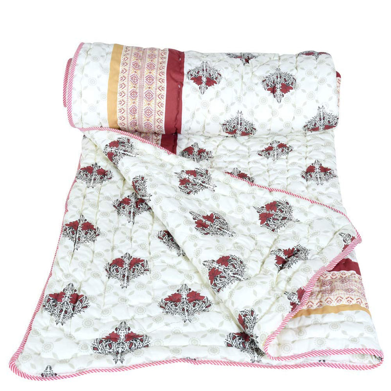 SVT Jaipuri Light Weight Pure Cotton Double Bed Quilt Rajai