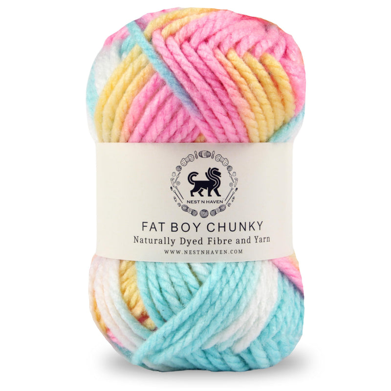 NESTNHAVEN, Fat boy Chunky Motu Thick Hand Knitting/Crochet Wool Yarn, 6 mm Thickness, Pack of 1 (1 Ball / 100 Grams), Multicoloured (BBCH001)