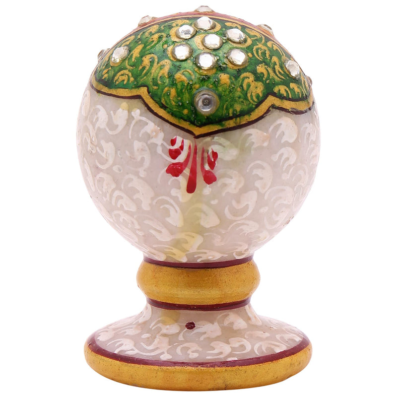 Rajwada Arts Handcrafted Miniature Marble Elephant (Marble Table Watch)