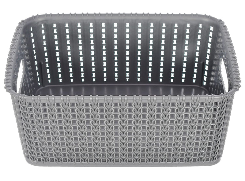 Kuber Industries Multipurposes Large M 20 Plastic Basket|Organizer For Kitchen, Countertops|Cabinets, Bathrooms Without Lid- Pack of 2 (Grey & Brown)