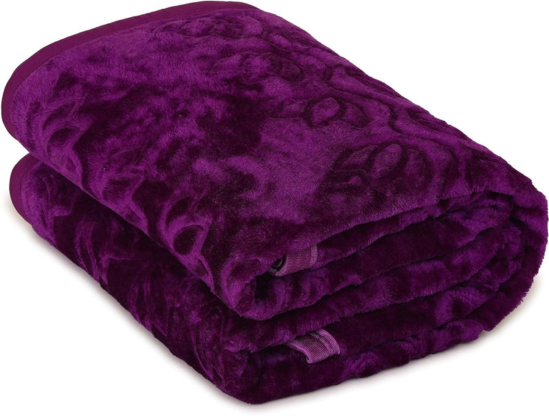 Infinity Club Soft Blanket Double Bed Mink Blanket for Heavy Winter Blanket AC Double Bed Super Soft Light Winter Blanket Travel Mink Blanket King, Lightweight (Wine, Single)