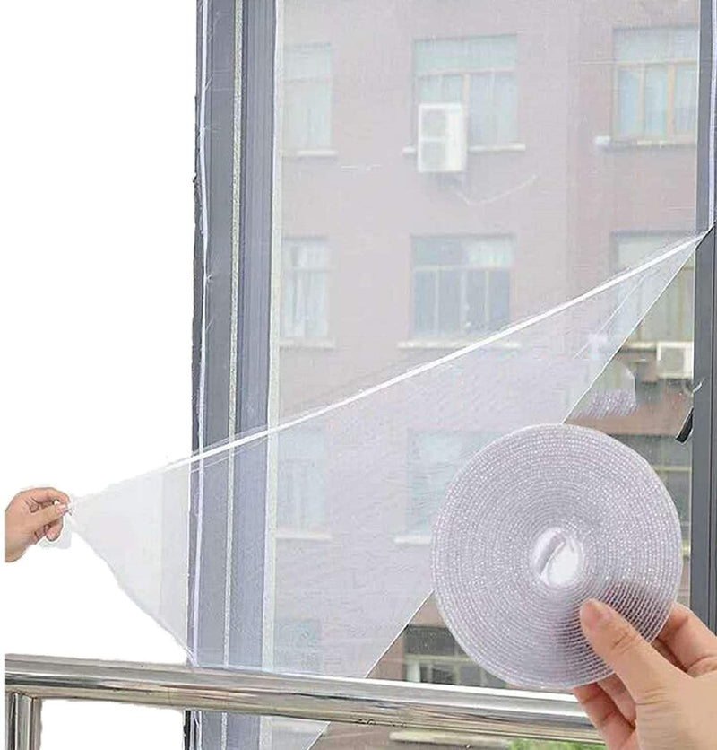 Divyanshi Anaya Retailers Mosquito Net with Adhesive Velcro Tape for Window (150 x 150 cm, White)