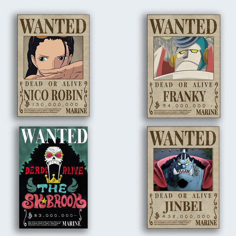 SoulAbiti One Piece straw hat pirates wanted poster Luffy Gear 5 (Pack of 10, 12 X 18 inches)