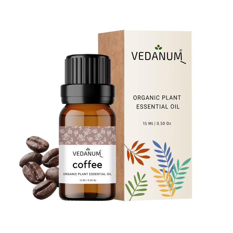 VEDANUM Premium Essential Oil for Aromatherapy, Oil Diffuser, Aroma Burner, Home D�cor Activities - 15 ML Organic Concentrate ||Pack Of 2|| (Coffee and Vanilla)