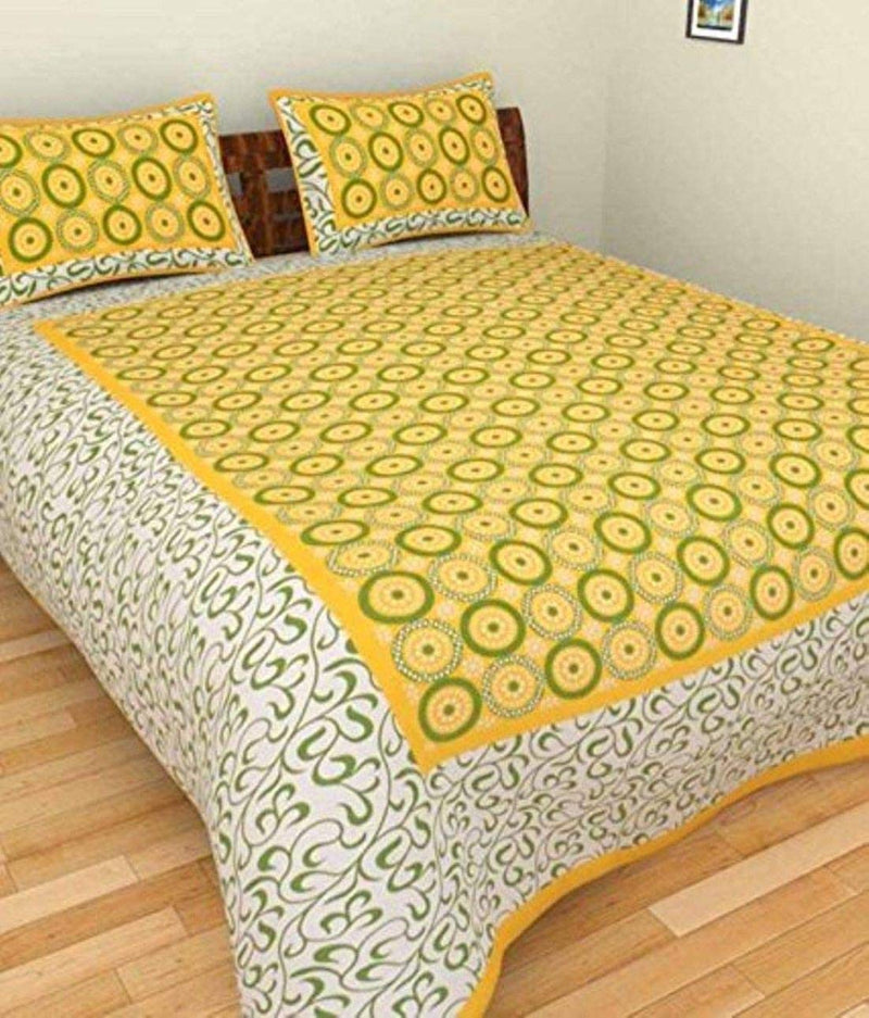 Jaipuri Style Cotton Rajasthani Double Bedsheet -Y1 (King Size)