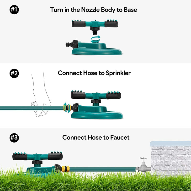 SHANIX IMPEX™ Garden Sprinkler, Adjustable 360 Degree Rotation Lawn Sprinkler, Large Area Coverage, Multipurpose Yard Sprinklers for Plant Irrigation and Kids Playing