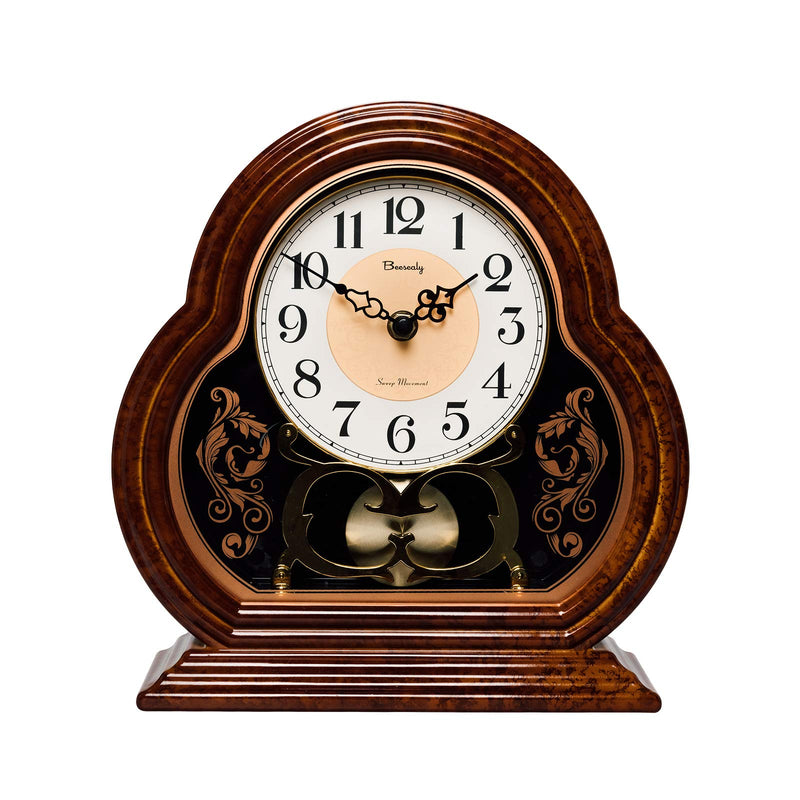 Beesealy Retro Table Clock 10 Inches Silent Suitable for Living Room Arabic Numerals Easy to Read…