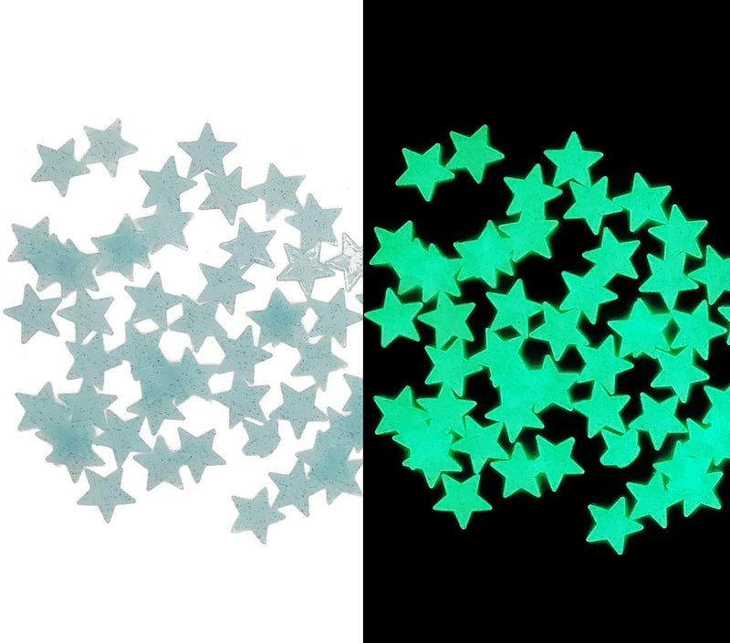 Stickonn Glow In The Dark Stars Wall Stickers (Pcs:50, Sparkle Green, 3cm x 3cm)