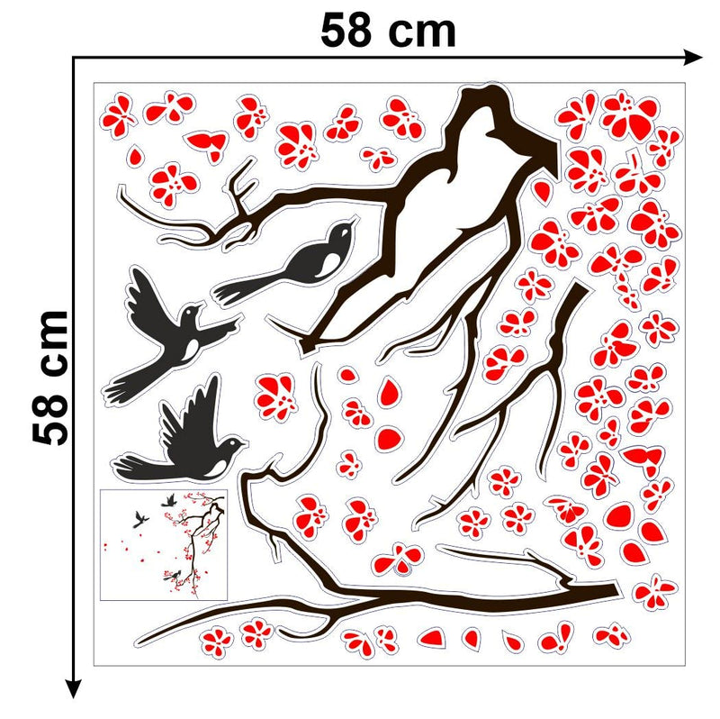 Delight Art Tree with Leaf Wall Sticker Size - ( 81*91 ) cm Model id - ( DAMC00126L )