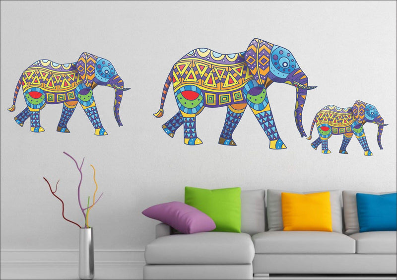 Walltech Elephant Old Wall Sticker| Beautiful Design Wall Decoration Sticker