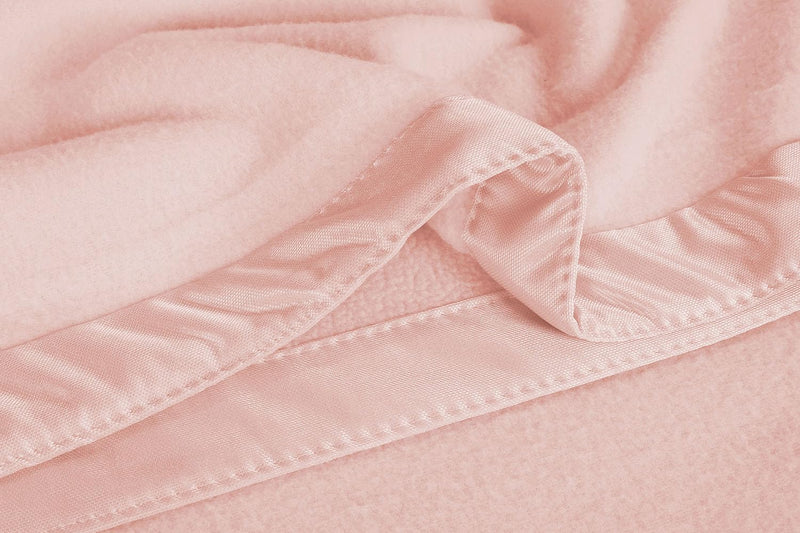 BSB HOME Ultra Soft Fleece Double Bed Blanket, No Shed No Pilling Luxury Plush Cozy 300GSM Lightweight Blanket for Bed, Couch, Chair, Sofa Suitable for All Season, 90" x 90", Light Pink