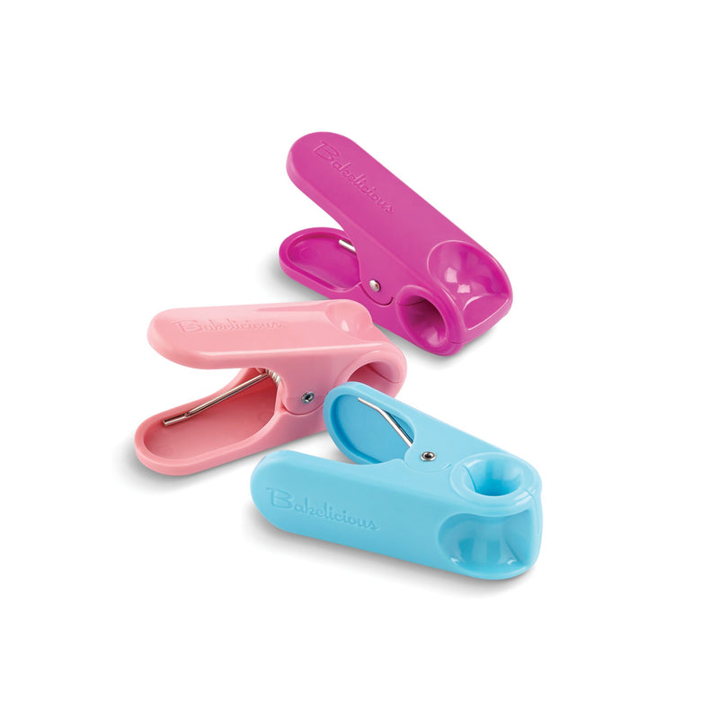 Bakelicious Decorating/Icing Bag Clips, Set of 3, Multi-Color