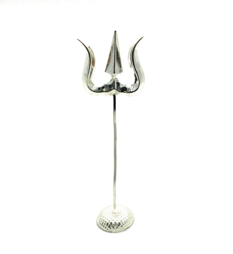 Vrindam Jewellers 925 Sterling Silver Trishul For Pooja |mandir |Mahadev and Maa Durga Astre || 1 Piece|Glossy Finish |Weight Approx. 5.500 GM|BIG SIZE