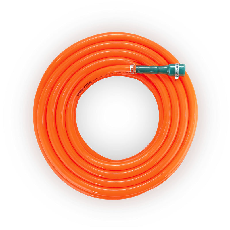 garbnoire 10 Meter 16 Mm Pvc Orange Water Pipe|Lightweight,Durable&Flexible|Hose With Accessories Like Hose Connector&Clamps|Watering Garden,Plants,Cleaning,Outdoor-Indoor Use(10 Meter(32.8 Feet))