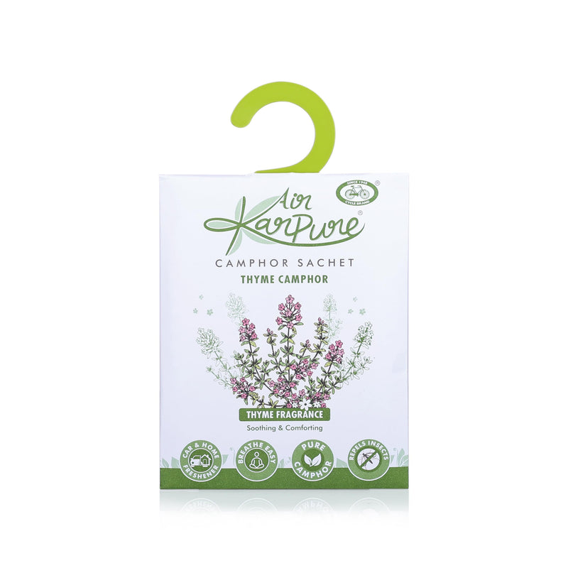 Cycle Pure Karpure Camphor Sachet - Pack of 5 | Air Freshener for Bathroom, Cars, Wardrobes, Homes, & Offices | Oudh, Citrus, Lavender, Thyme & Original Camphor Fragrance | Each Lasts up to 30 Days