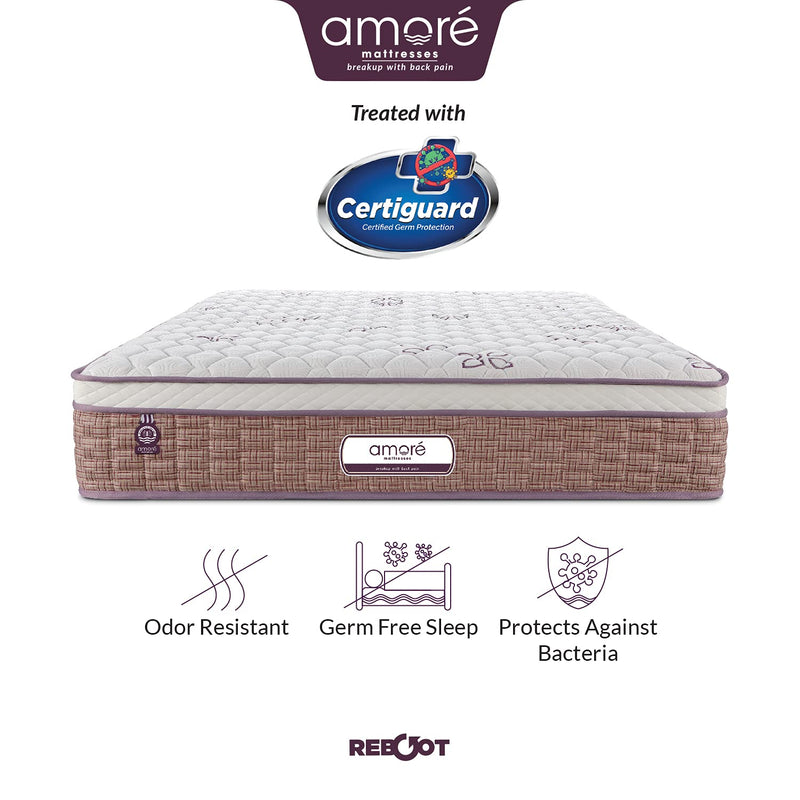 Amore Reboot 8 Inch Euroto Pocket Spring & H R Foam Double Size Mattres (78x48x8)