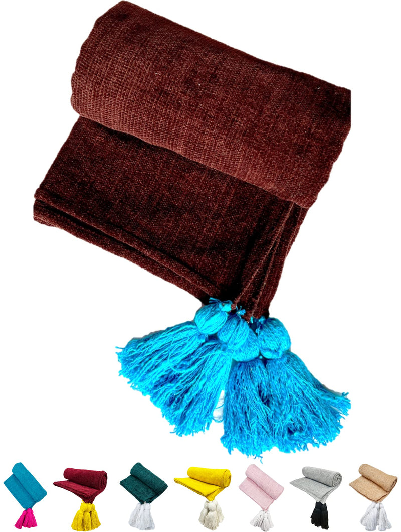 Fashion Throw Blanket Soft Chenille Sofa Throws for 3 Seater