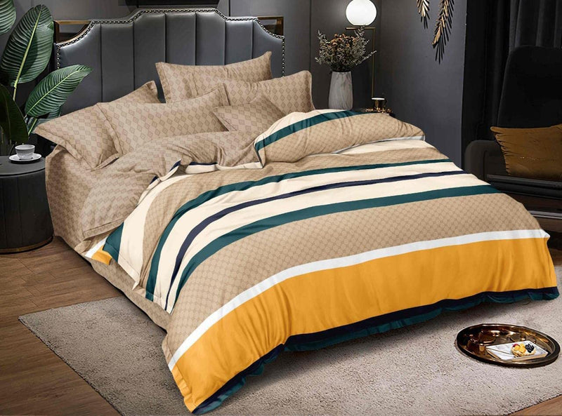 THE HOME STYLE 200TC Super Soft Glace Cotton Single Bed Duvet II Razai II Quilt II Comforter Cover II Dohar of Single Bed with Zipper (Single, 60x90 Inch) (Butterscotch)