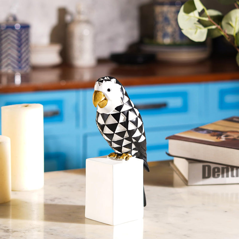 The Artment your artistic apartment Cockatoo Symphony Geometric Resin Bird Showppiece Figurine for Living Room, Table Top, Office/Home Decor